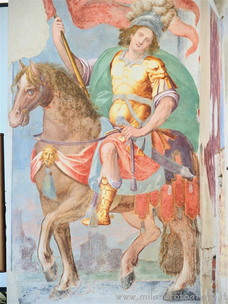 Novara (Italy) - Fresco of San Celso in the Convent of San Nazzaro della Costa